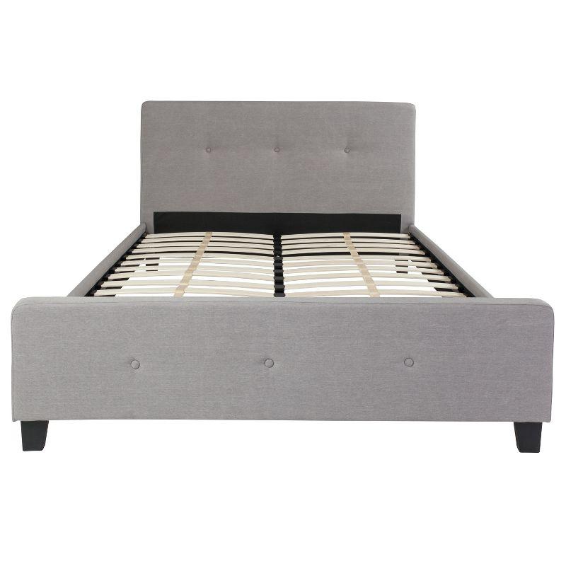 Flash Furniture Tribeca Queen Size Tufted Upholstered Platform Bed in Light Gray Fabric