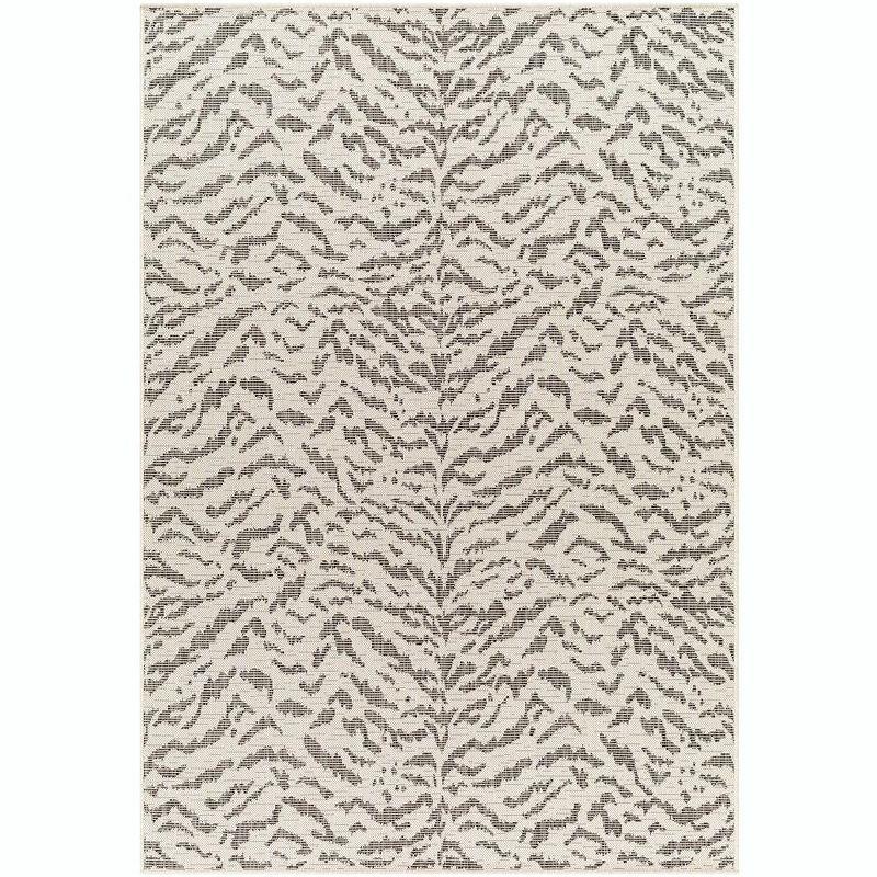 Livabliss Ravello 5'3"x7' Rectangle Woven Indoor and Outdoor Area Rugs Black/Beige
