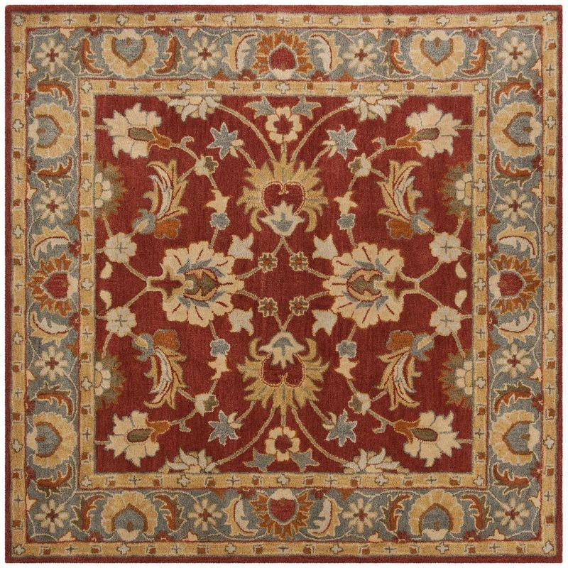 Heritage HG403 Handmade Area Rug - 6'x6' - Red/Blue - Safavieh