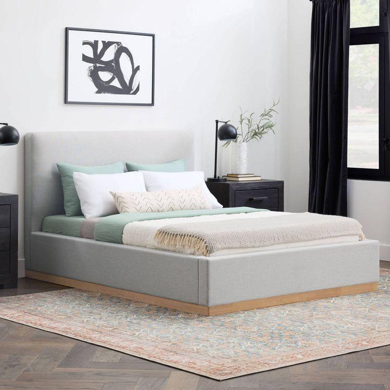 Glenhill Grounded Upholstered Wood Base Bed - New Heights