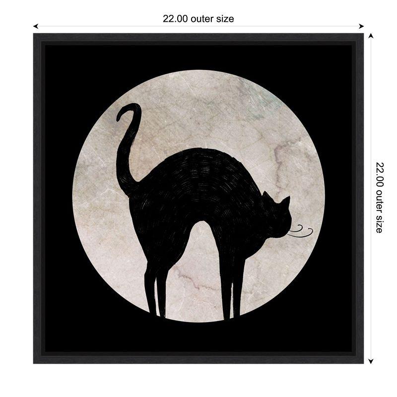 Mystic Moon Black Cat Halloween Canvas Wall Art 22 x 22 inches