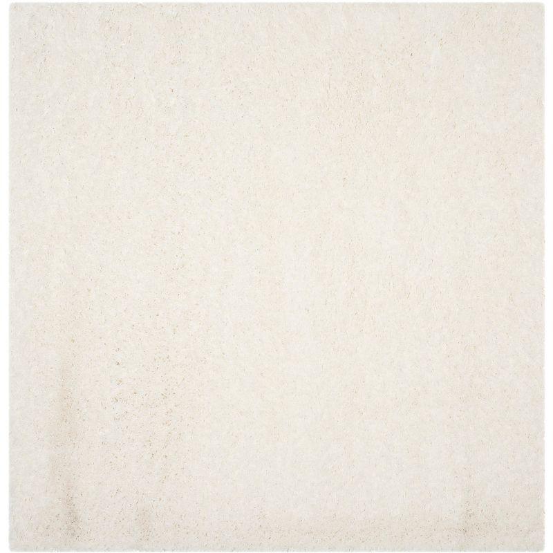 Polar Shag PSG800 Power Loomed Indoor Accent Rug - 4'x4' - White - Safavieh