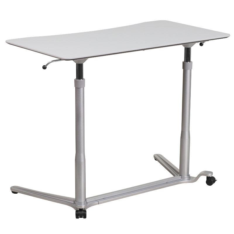 ErgoFlex Light Gray Adjustable Standing Desk with Drawer