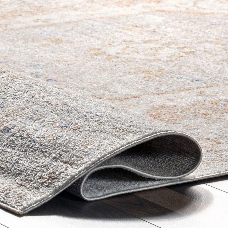 Nuloom Jacquie Medallion 7x9 Indoor Area Rug for Living Room Bedroom Dining Room Kitchen, Silver/Ivory