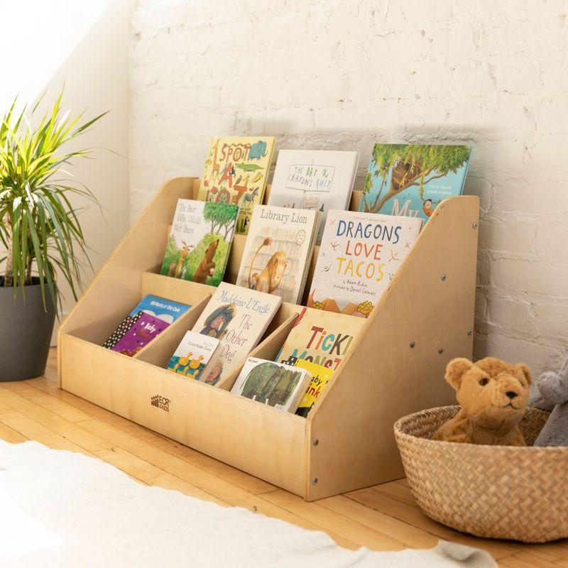 Natural Birch 5-Compartment Kids Book Display Shelf