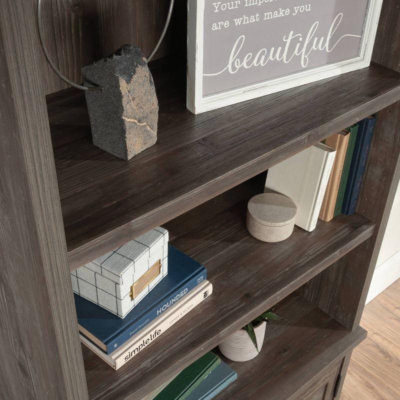 Sauder Aspen Post Hutch Top Pebble Pine: Farmhouse Style, 2 Fixed Shelves, MDF Construction