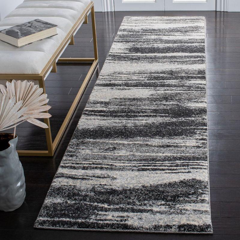 Retro RET2693 Power Loomed Indoor Runner Rug - 2'3"x11' - Dark Grey/Light Grey - Safavieh