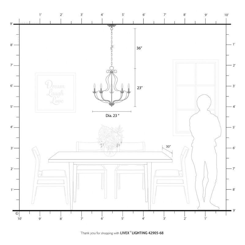 Mallory 5 - Light Dimmable Chandelier