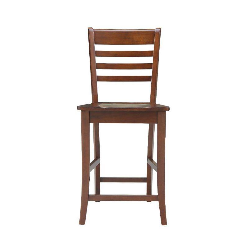 Elegant Roma Solid Hardwood Counter Height Barstool in Espresso