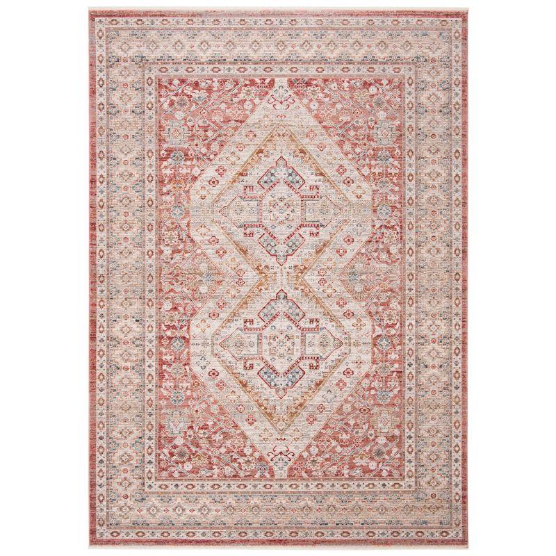 Kenitra Gray and Pink Medallion Synthetic Area Rug