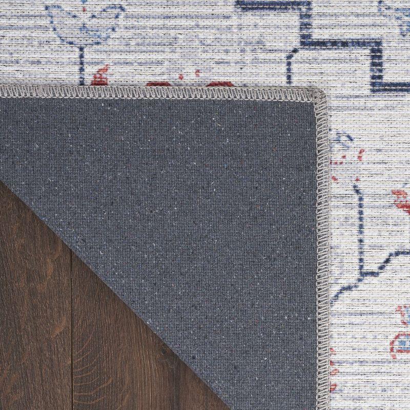 Bungalow Rose Oriental Machine Washable Area Rug in Gray