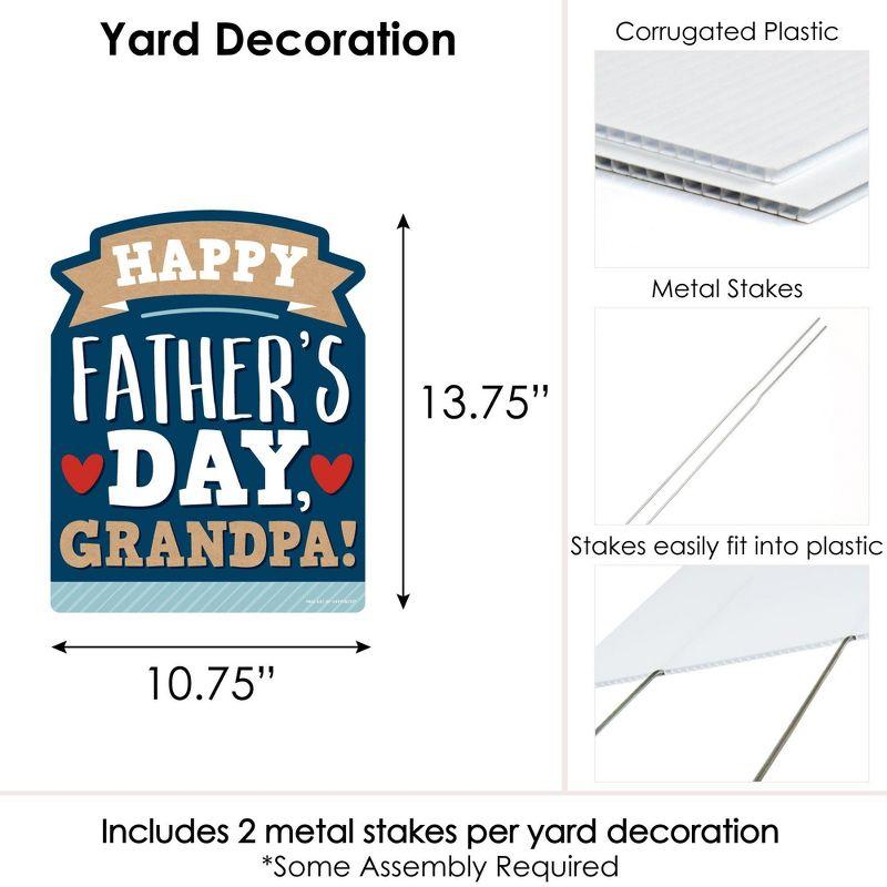 Big Dot of Happiness Grandpa, Happy Father's Day - Outdoor Lawn Sign - We Love Grandfather Yard Sign - 1 Piece