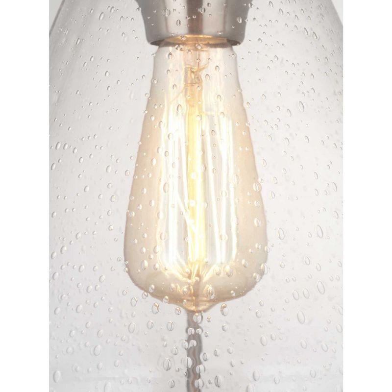 Progress Lighting, Range Collection, 1-Light Wall Sconce, Brushed Nickel, Clear Seeded Glass Shade