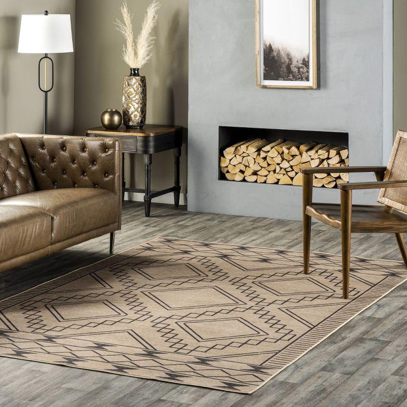 Nuloom Elin Moroccan Border Easy-Jute Machine Washable Indoor Area Rug 5' x 8' in Natural