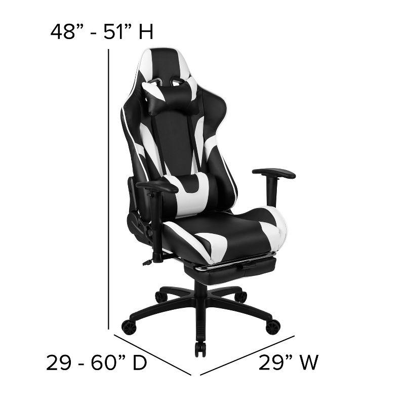 Flash Furniture Black Gaming Desk and Black Footrest Reclining Gaming Chair Set with Cup Holder, Headphone Hook & 2 Wire Management Holes