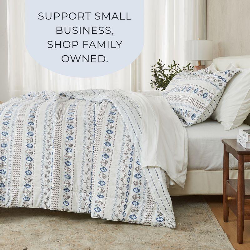 Solid / Printed Reversible Comforter and Sham Set - Great Bay Home