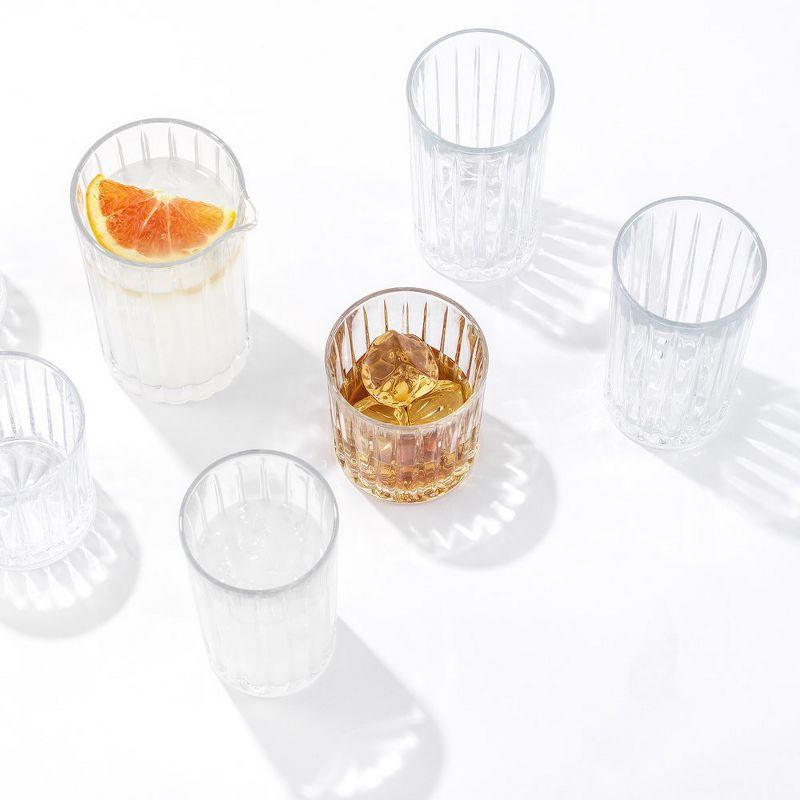 JoyJolt Alina Ribbed Highball and DOF Drinkware Glasses