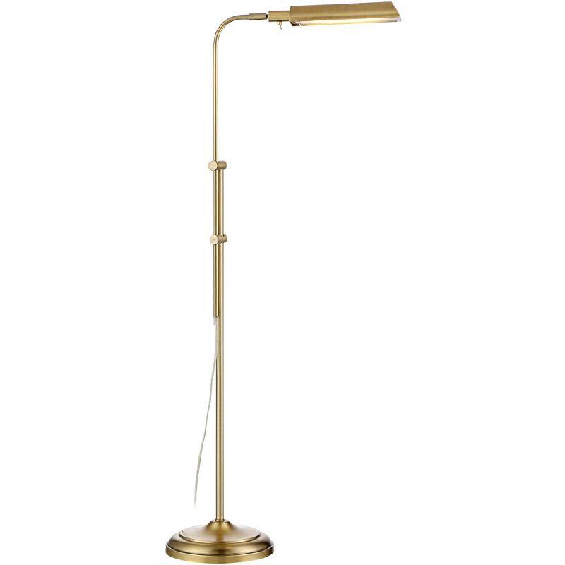 Adjustable Brass Pharmacy Floor Lamp with LED Light