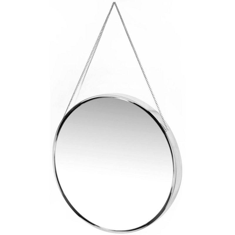 17.5" Franc Round Hanging Wall Mirror with Metal Chain - Infinity Instruments