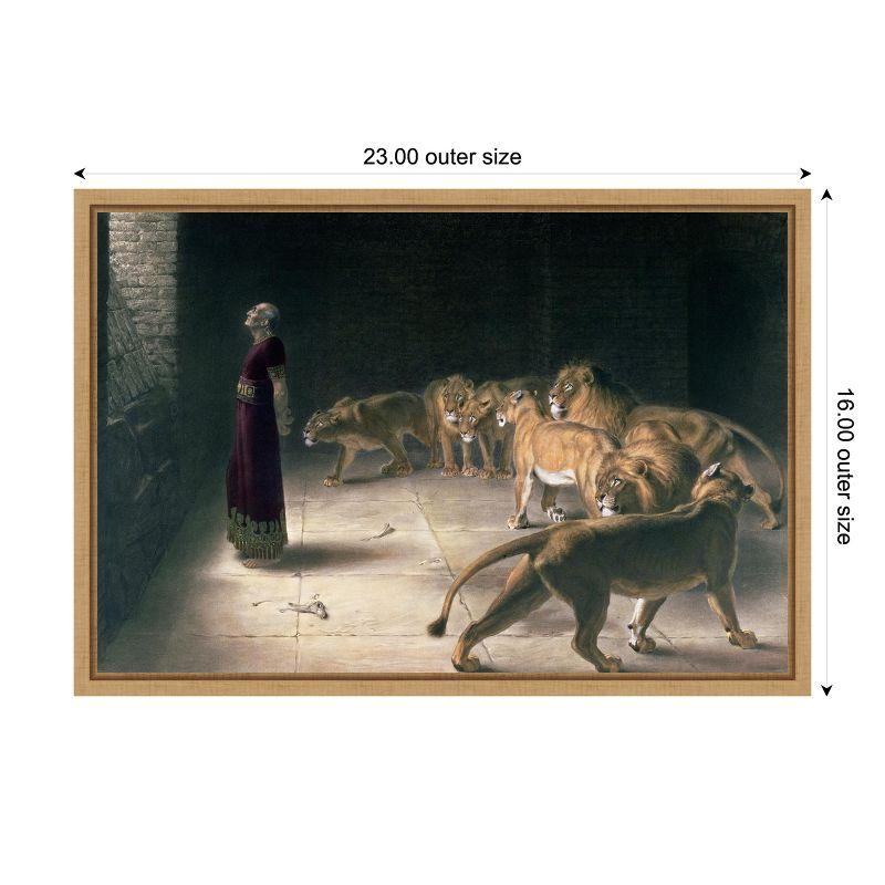 Amanti Art Daniel in the Lions Den Framed Canvas Wall Art