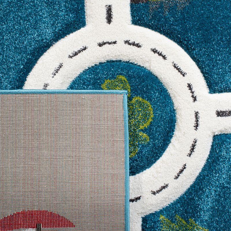 Carousel Kids  CRK192 Loomed Indoor Area Rug - Turquoise/Ivory - 5'3"x7'6" - Safavieh