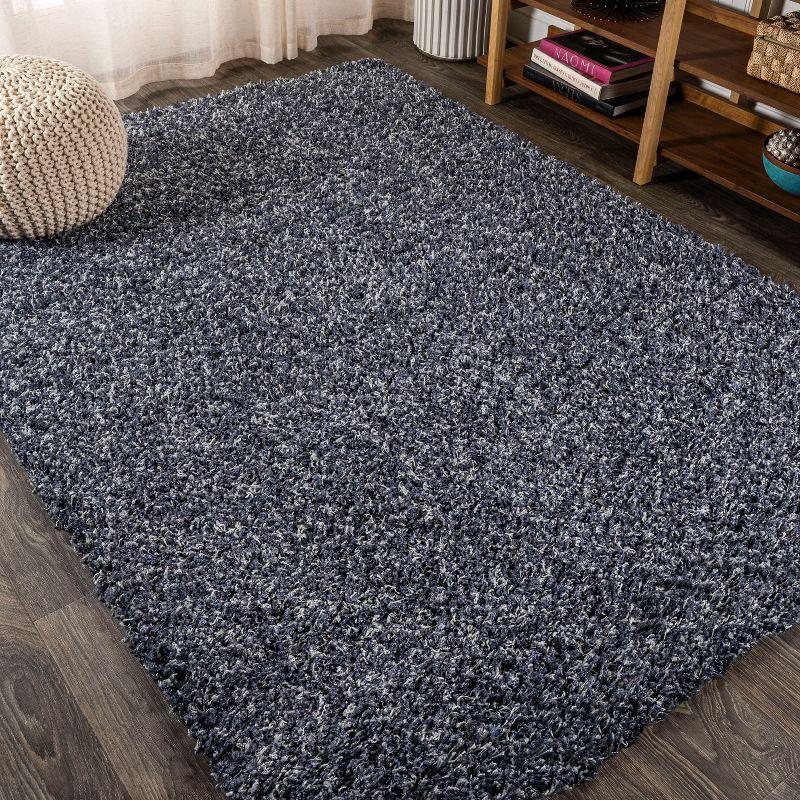 4'x6' Mercer Shag Plush Area Rug, Denim - JONATHAN Y