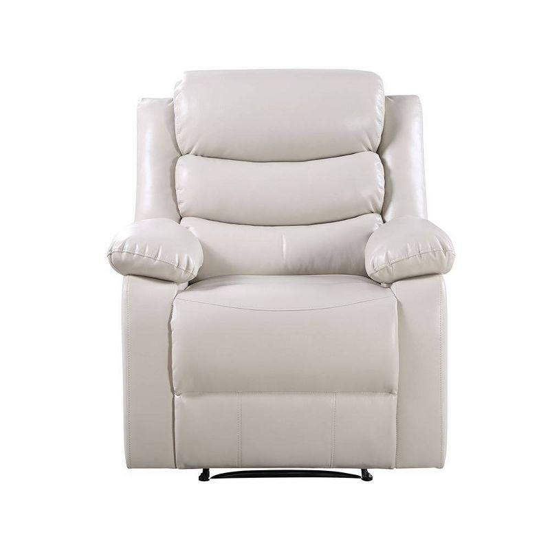 39" Eilbra PU Accent Chair Beige - Acme Furniture: Smooth Faux Leather, Pocket Coil Seating