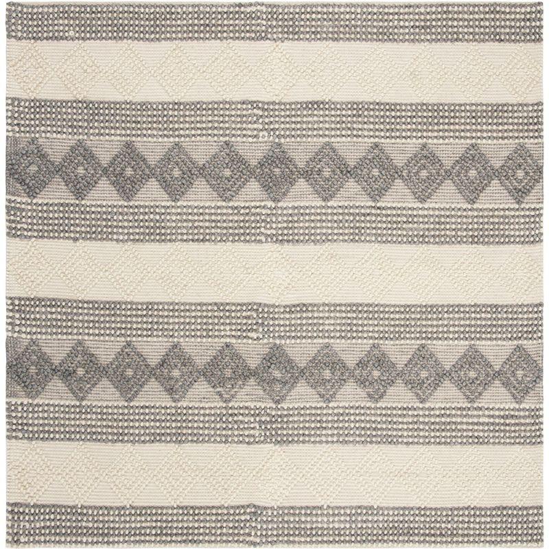 Natura NAT105 Hand Woven Indoor Area Rug - Grey/Ivory - 6'x6' - Safavieh