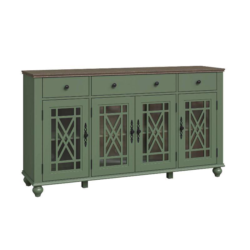 Festivo 63" Vintage Style Storage Accent Buffet Sideboard Cabinet with Drawers Green