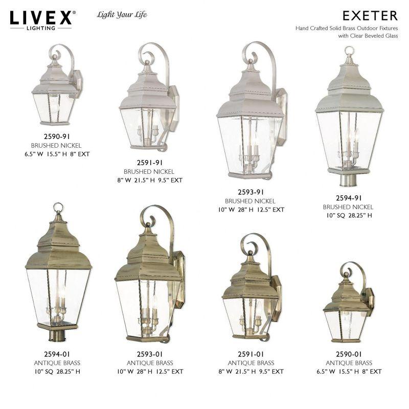 Livex Lighting Exeter 3 - Light Wall Light in  Antique Brass