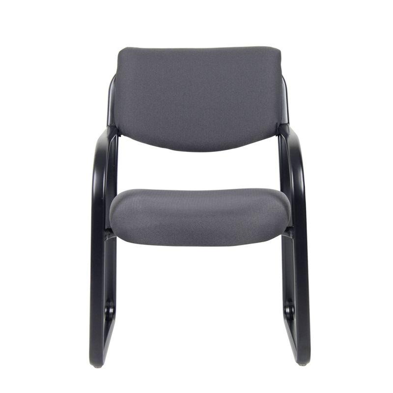 Sled Base Guest Chair Gray - Boss: Sturdy Metal Frame, Padded Back & Seat, 275 lbs Capacity