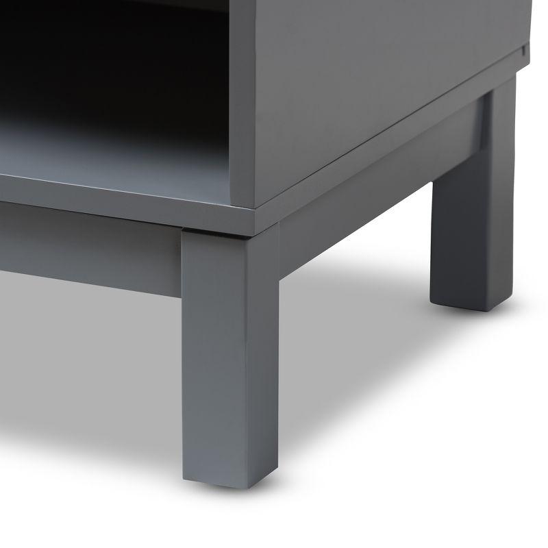 Deirdre Modern and Contemporary Wood 1 Drawer Nightstand Gray - Baxton Studio: Rubberwood, Engineered Frame, Open Shelf