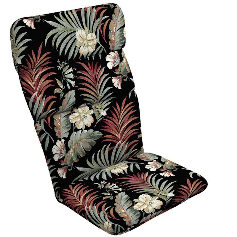 Simone Black Tropical Outdoor Adirondack Chair Cushion