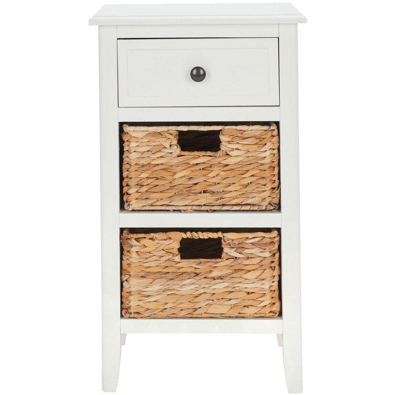 Everly Drawer Side Table - Vintage White - Safavieh.