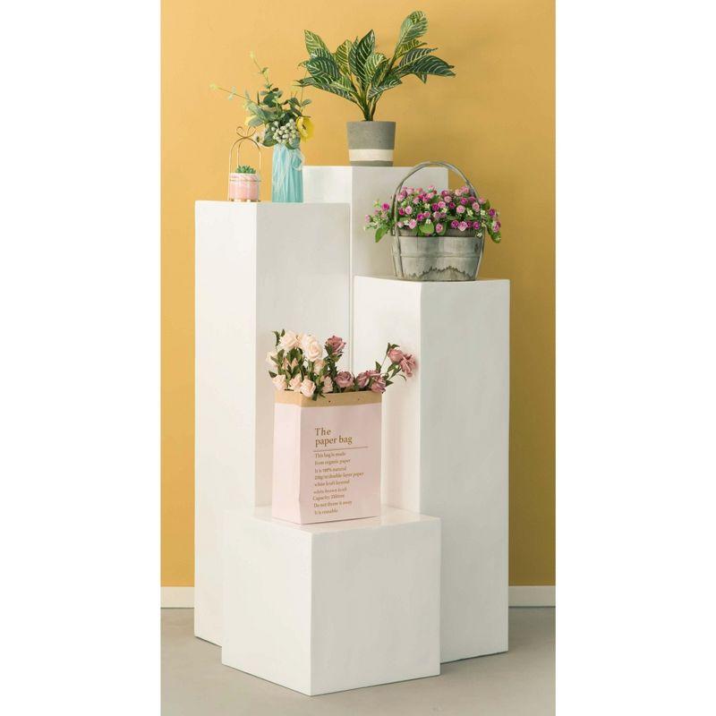 Tall White Magnesium Oxide Decorative Pedestal Stand