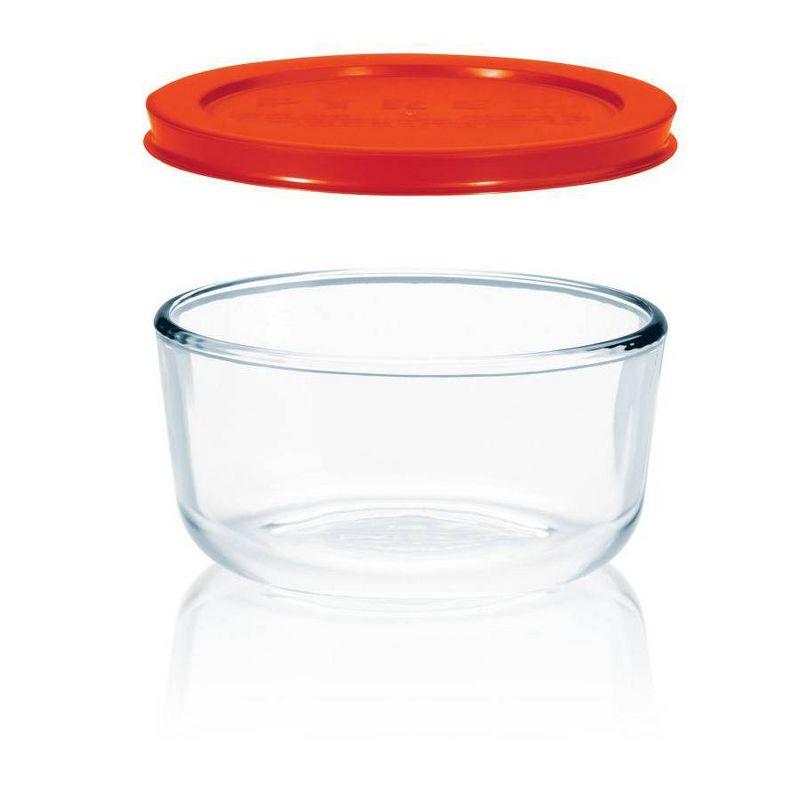 Pyrex 2-Cup Red Glass Food Storage Bowl Set