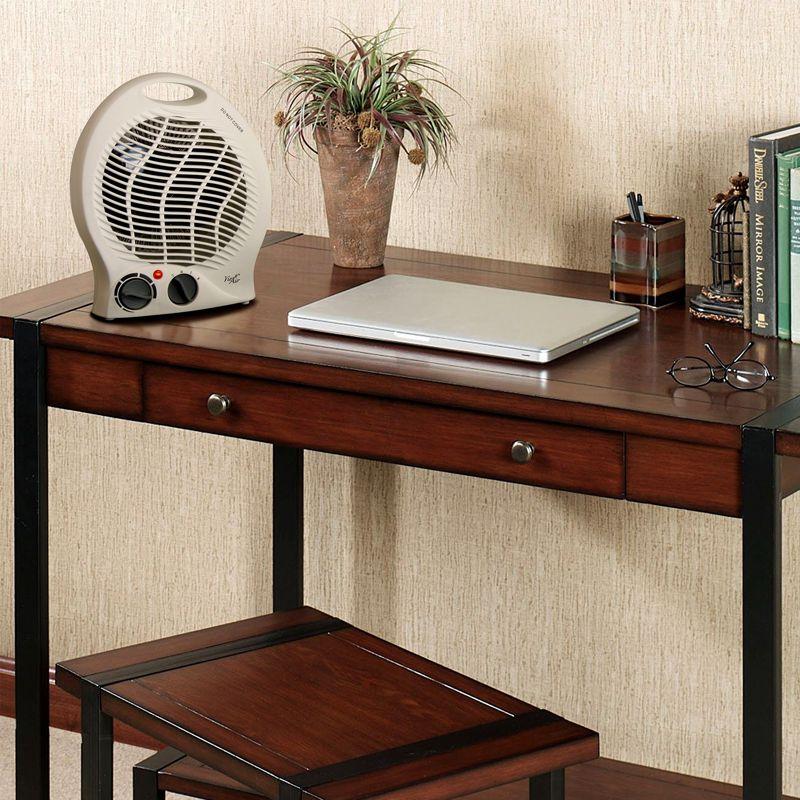 Vie Air White Ceramic Electric Fan Heater with Thermostat