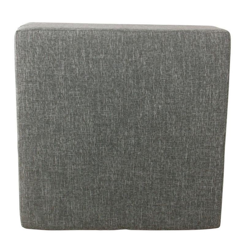 32" Luxury Square Storage Ottoman Slate Gray - HomePop: Textured Fabric, Hinged Lid, Wood Legs, Easy Assembly