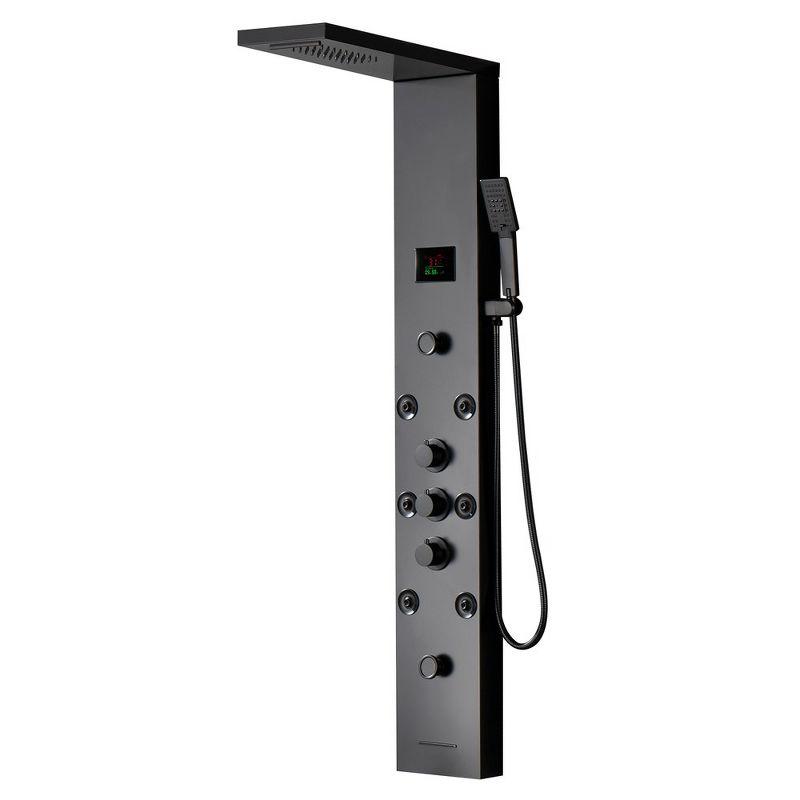 Matte Black 59'' Multi-Function Shower Panel System