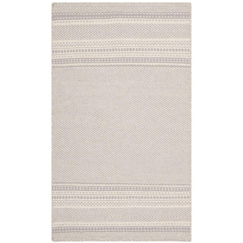 Kilim KLM419 Hand Woven Flat Weave Area Rug - Grey/Ivory - 4'x6' - Safavieh