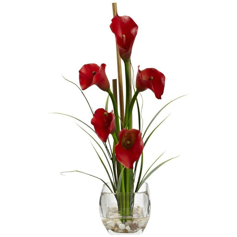 Nearly Natural Calla Lily Liquid Illusion, Red