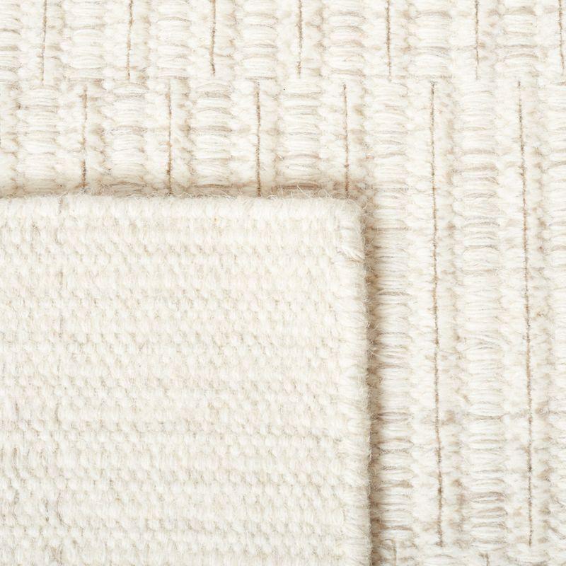 Ivory Tufted Handmade Washable 4' x 6' Wool Rug