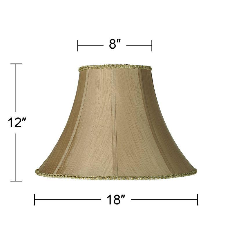 Earthen Gold Large Round Bell Lamp Shade with Harp and Finial