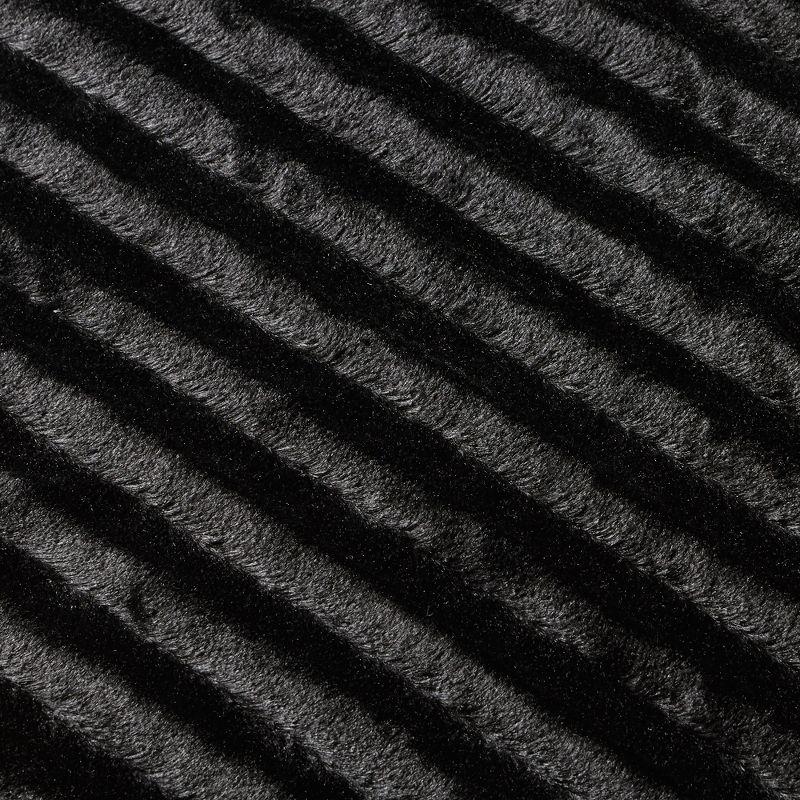 Madison Park Duke Black Long Fur Throw 50x60"