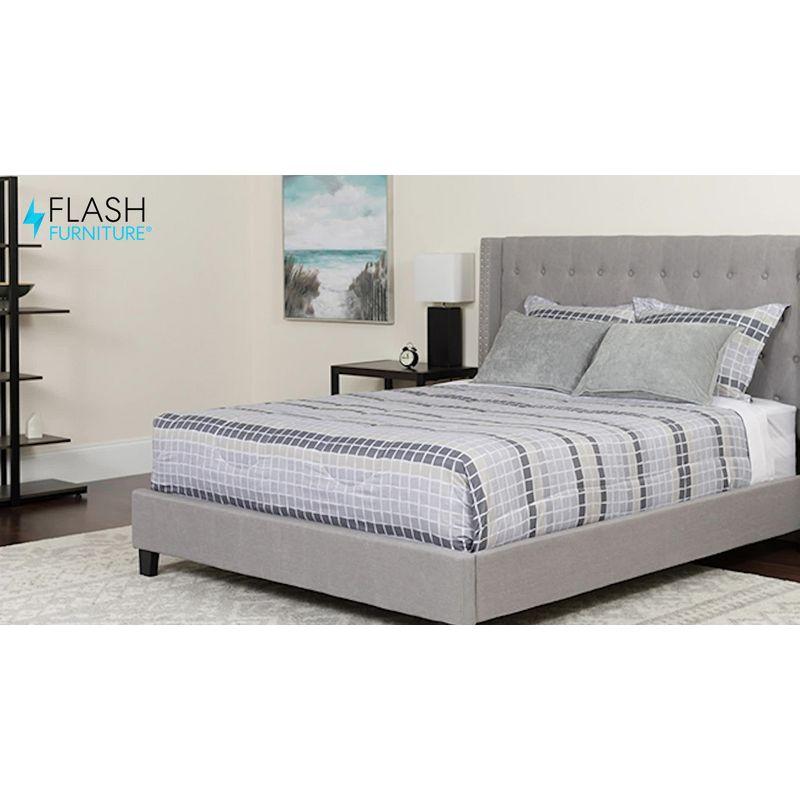 Flash Furniture Riverdale Full Size Tufted Upholstered Platform Bed in Dark Gray Fabric