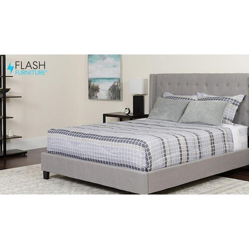 Flash Furniture Riverdale Queen Size Tufted Upholstered Platform Bed in Dark Gray Fabric