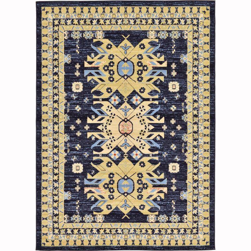 Unique Loom 7' 1 x 10' 0 Navy Blue Taftan Oasis Area Rug