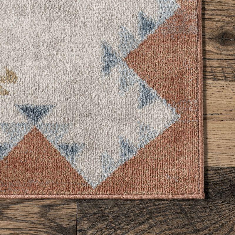 Nuloom Faviola Diamond 4x6 Indoor Area Rug for Living Room Bedroom Dining Room Kitchen, Rust/Light Beige