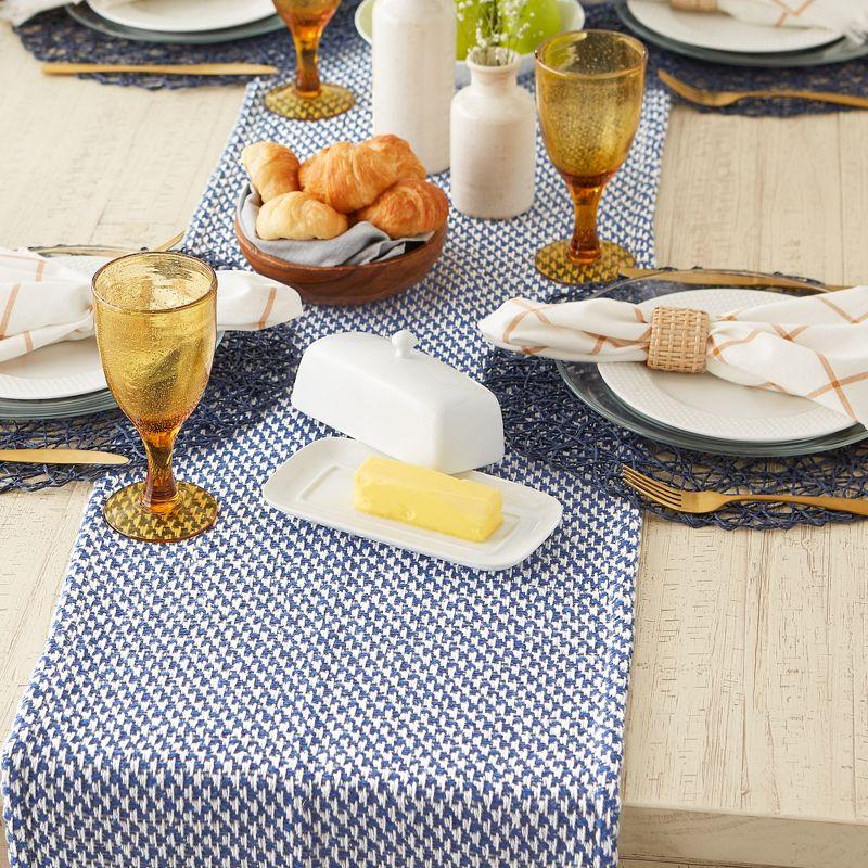 Design Imports  Nautical Blue Woven Table Runner 15X108