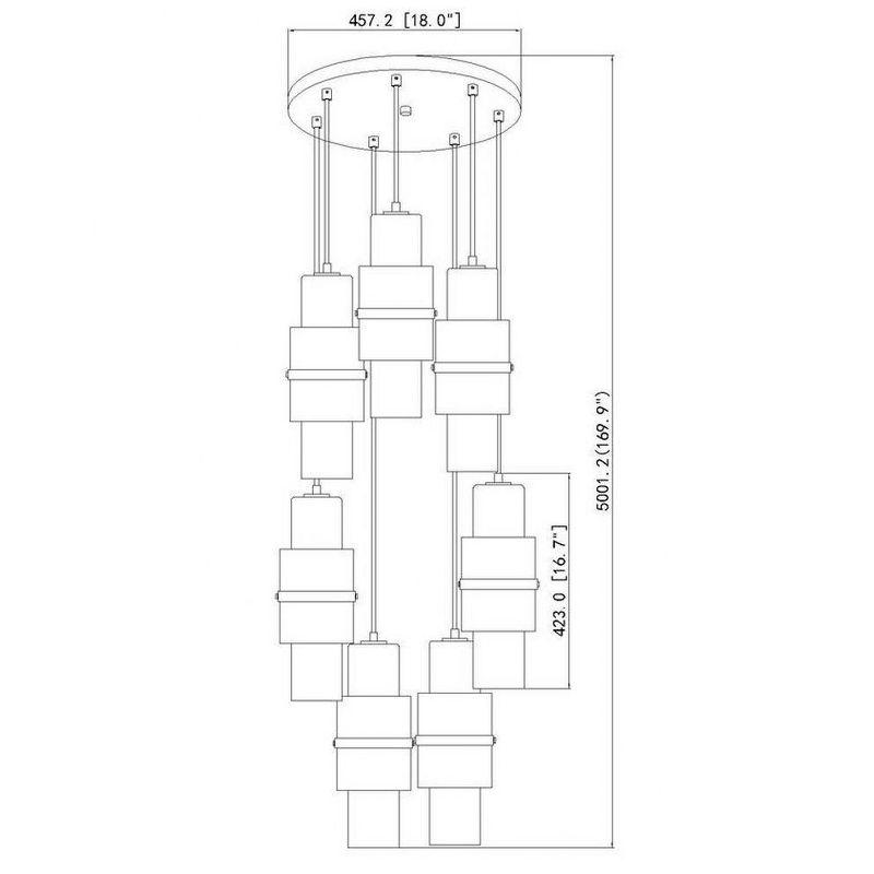 Z-Lite Cayden 7 - Light Chandelier in  Matte Black